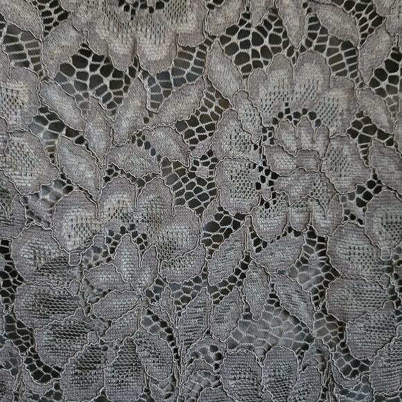 Laundry by Shelli Segal Womens M Lace Top Black Collar S/S Back Keyhole Closure - Picture 7 of 10